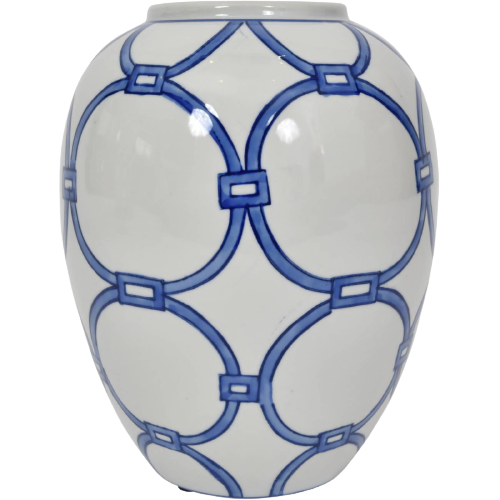 Handbemalte Vase mit blauen Schleifen