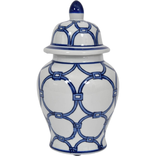 Blue Loops Handpainted Ginger Jar - Small and Large Sizes