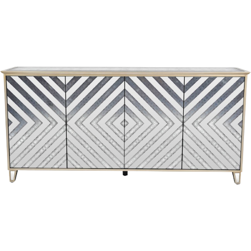 Lexington Four Door Antique Mirrored Sideboard