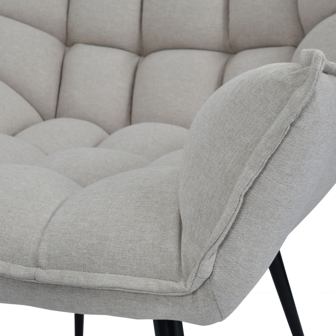 Helena Occasional Chair with Footstool in Oatmeal Fabric