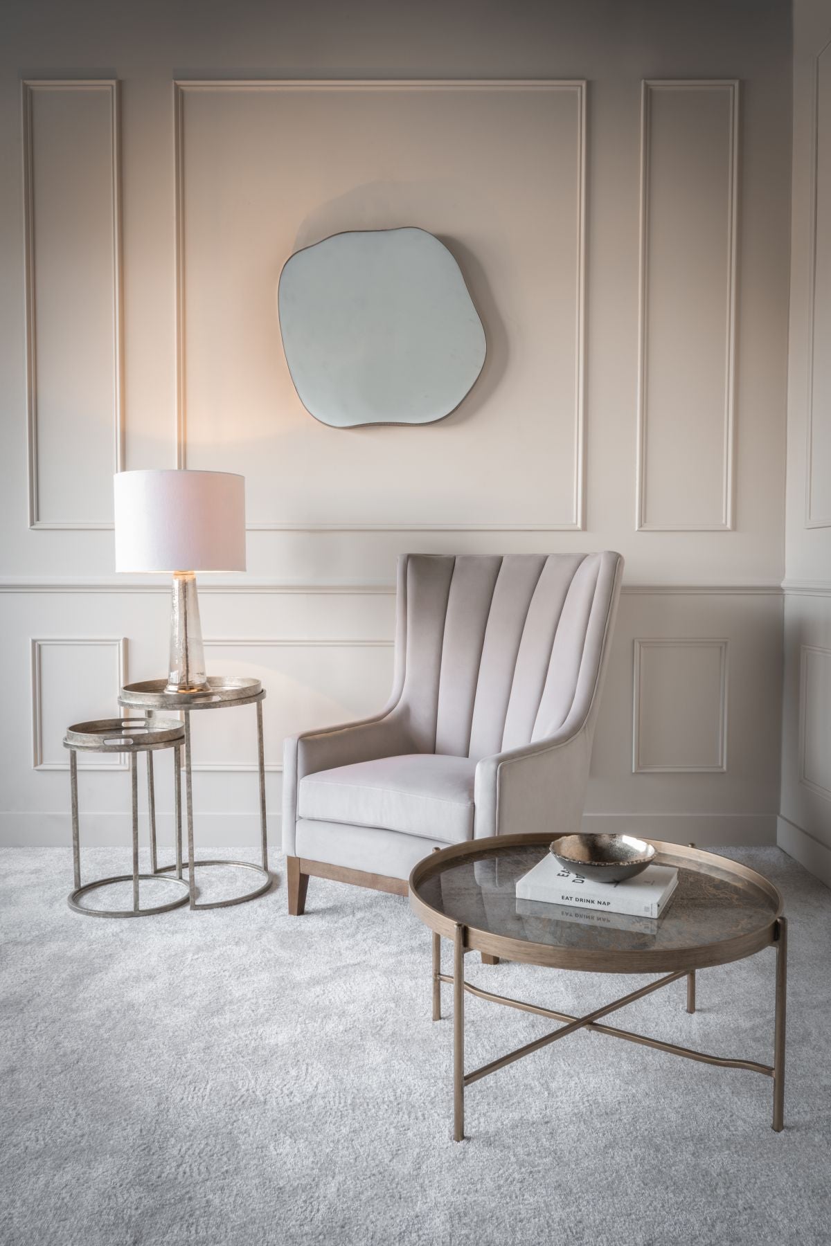Chaise d'appoint rembourrée Fran Taupe