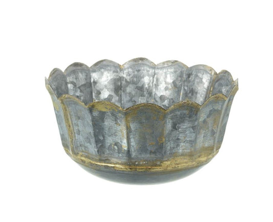 Planter Kenzi Curve Metal GRY/GLD Medium