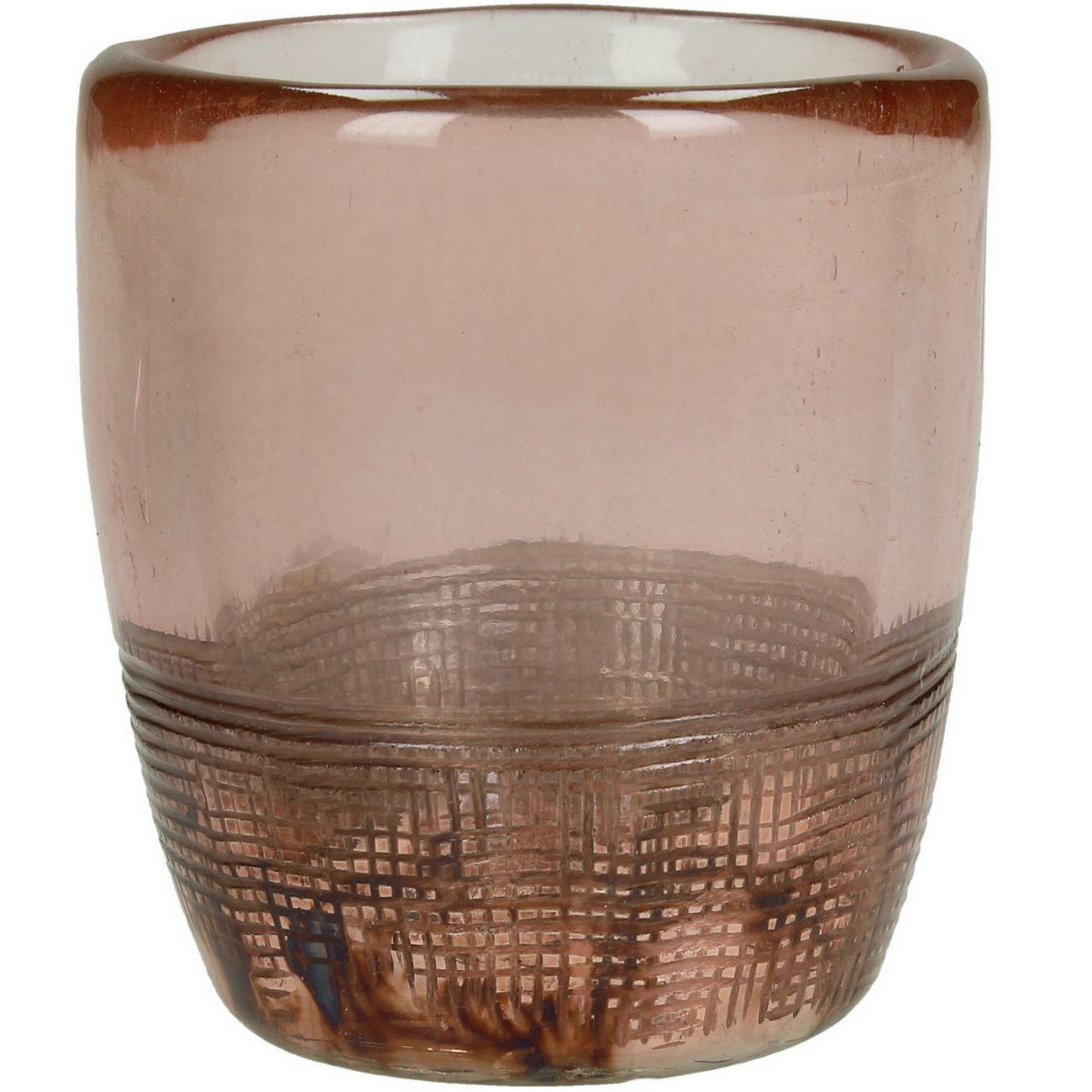 Blush Lustre Textured Glass Tealight Holder