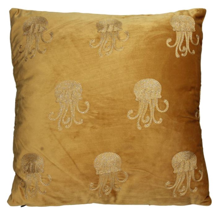 Amorosa Yellow Velvet Jellyfish Cushion