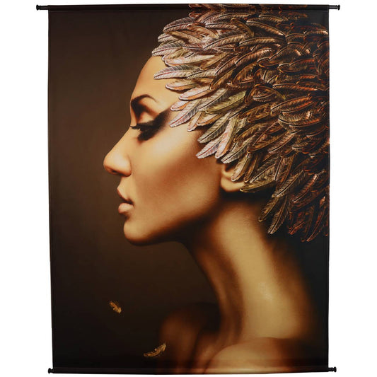 Golden Feather Ballerina Velvet Wall Art