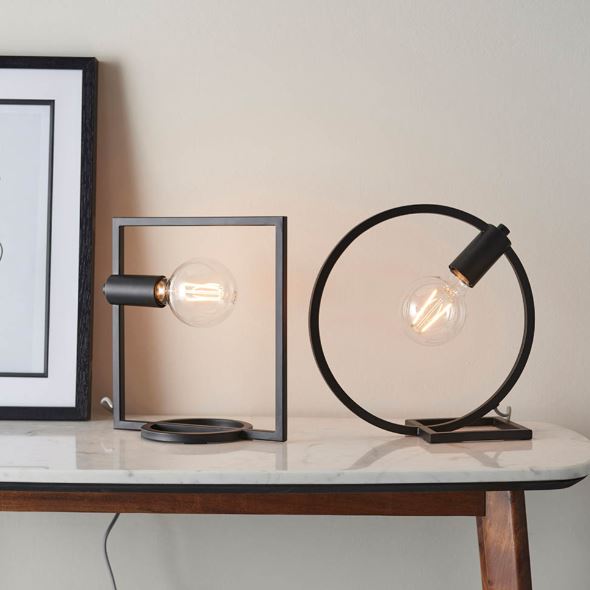 Lampe de Table Cercle Noir