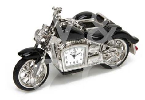 WILLIAM WIDDOP® Miniature Clock - Motorbike & Sidecar Black