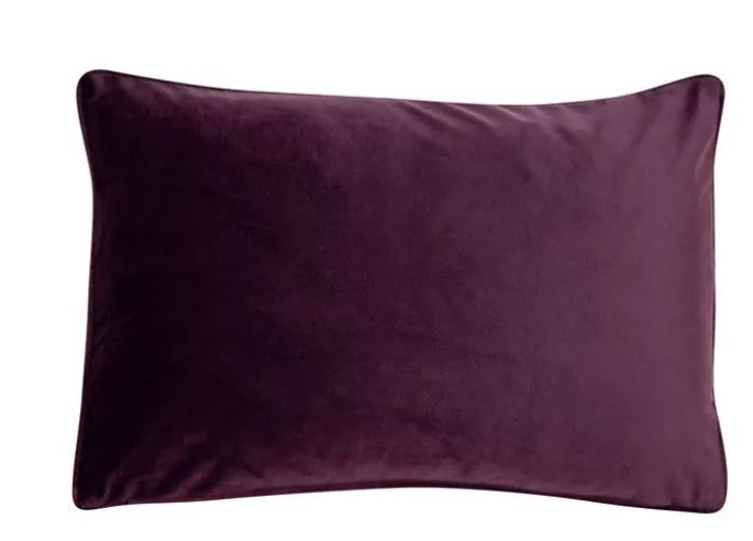 Aubergine Velvet Cushion 30x45cm