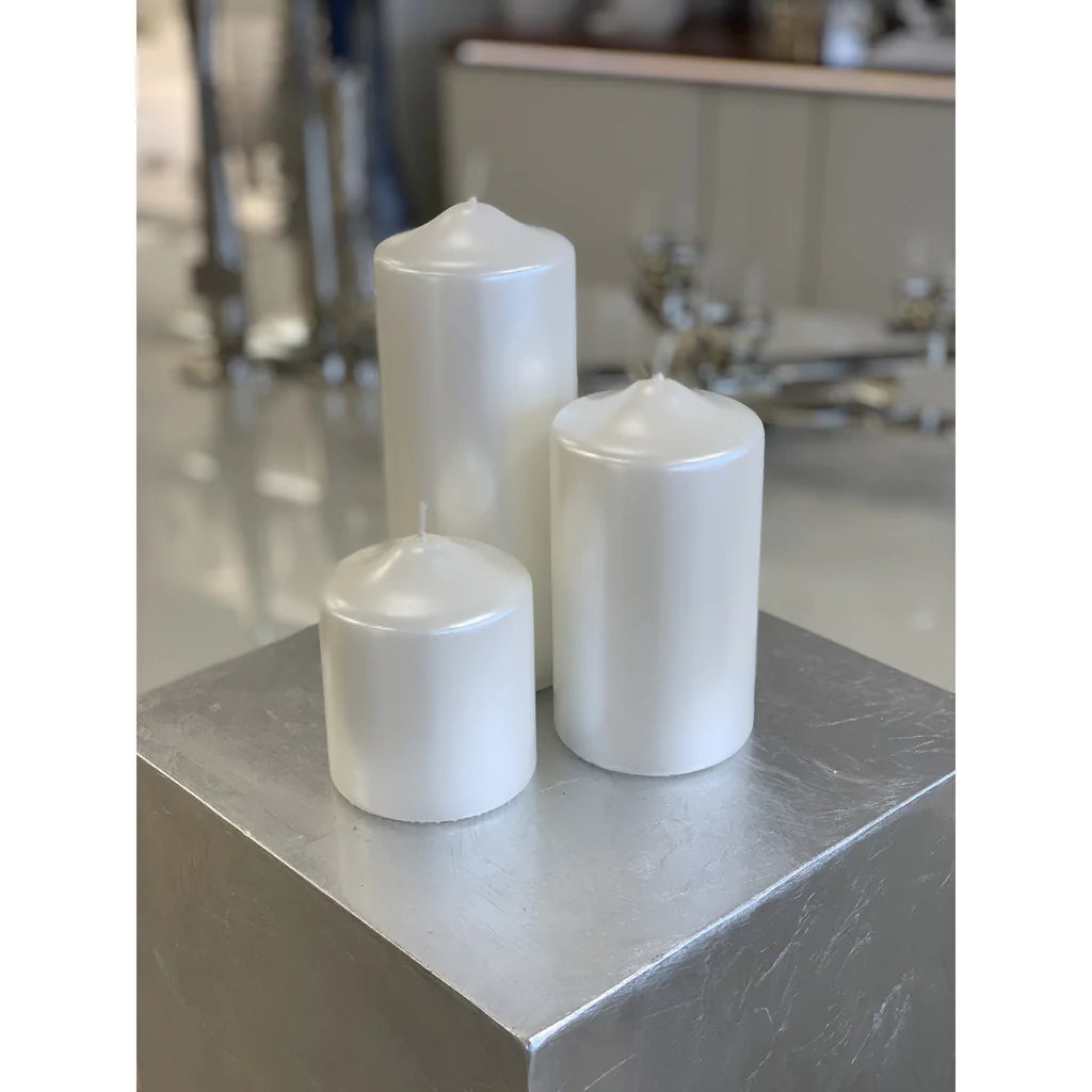 Bougie Blanche Nacrée 15cm
