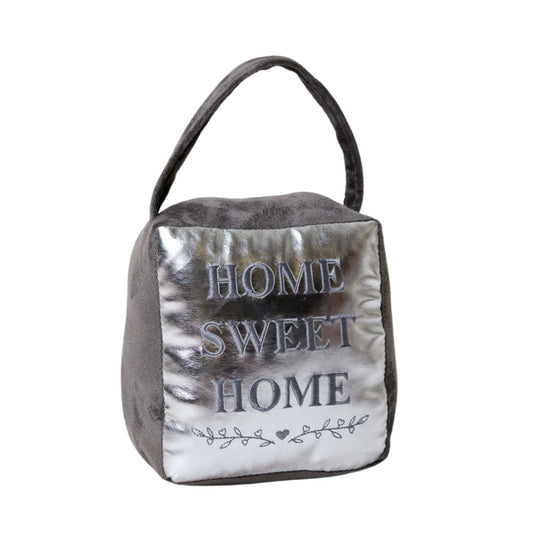 HESTIA SILVER LUXE CUBE 'HOME' SILVER DOOR STOP