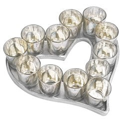 Plateau votif en aluminium moulé avec verre au mercure 