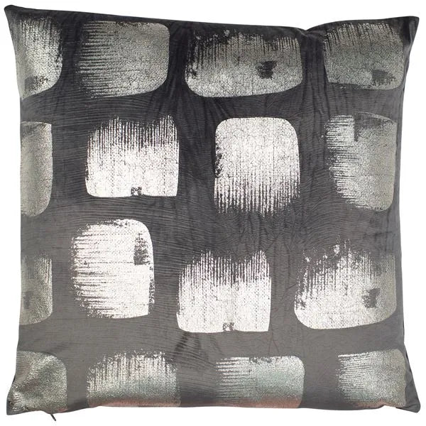 Grey Abstract Velvet Cushion 50x50cm