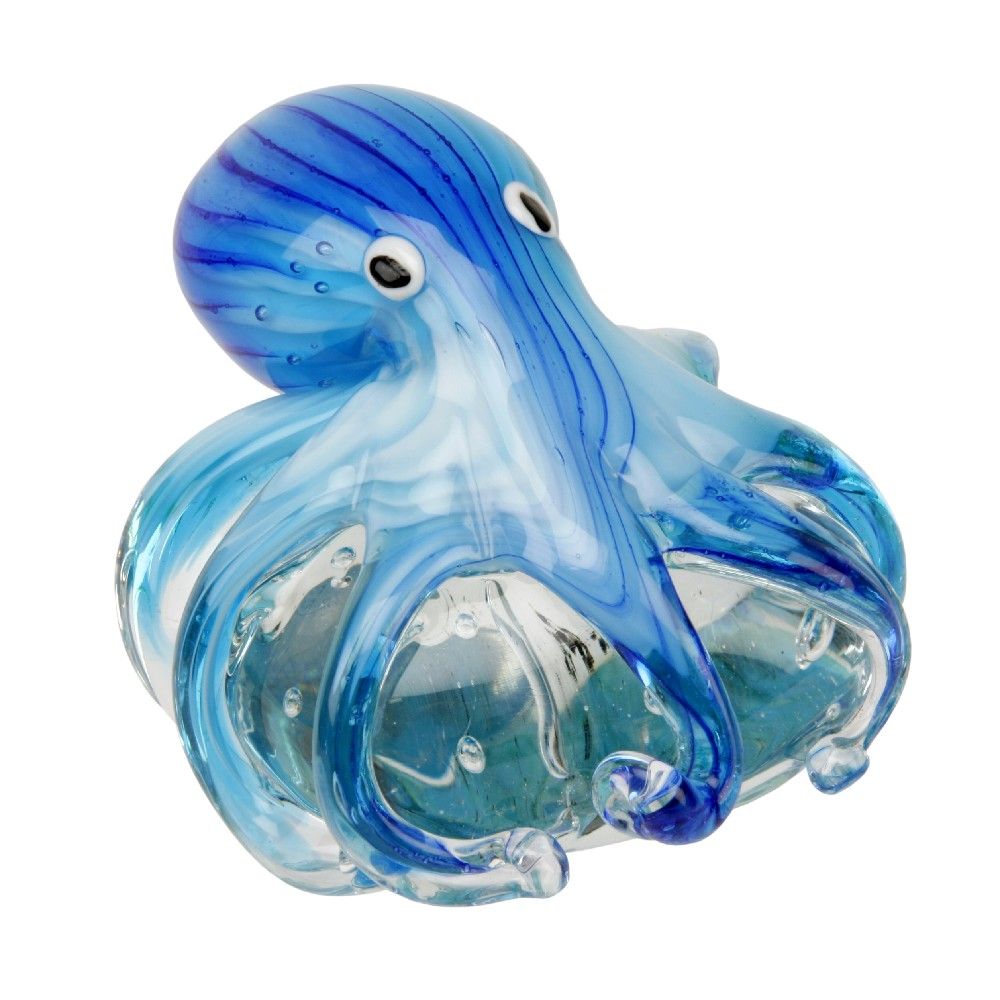 Object D'Art Figur Blauer Oktopus