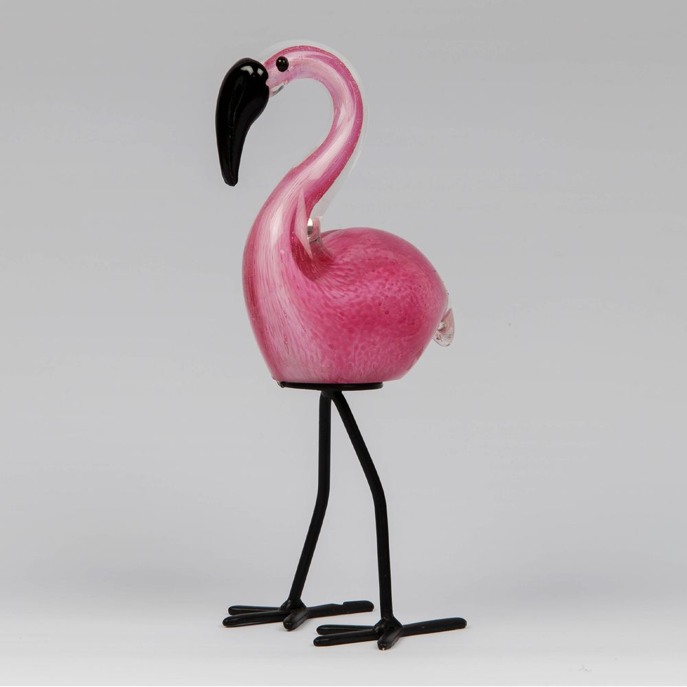 Object D'Art Glass Ornament Flamingo