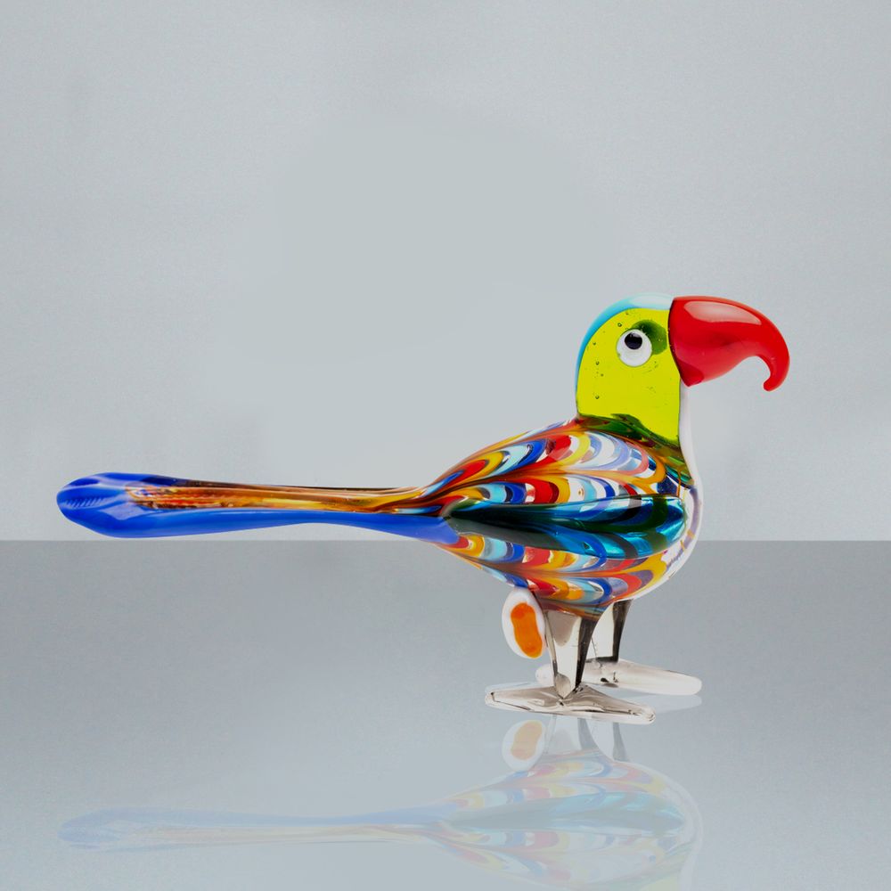 Object D'Art Minuture Glass Parrot