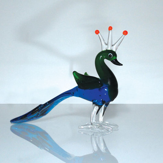 Object D'Art Minuture Glass Peacock
