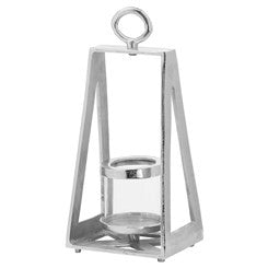 Ohlson Silver Pyramid Tea Light lantern