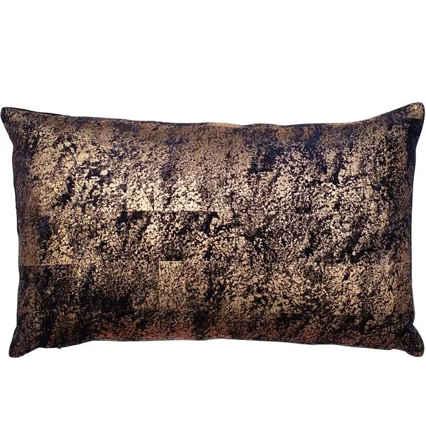 Navy Copper Foil Cushion 35x55cm