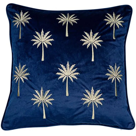 Velvet Palm Tree Cushion Various Colours 45x45cm