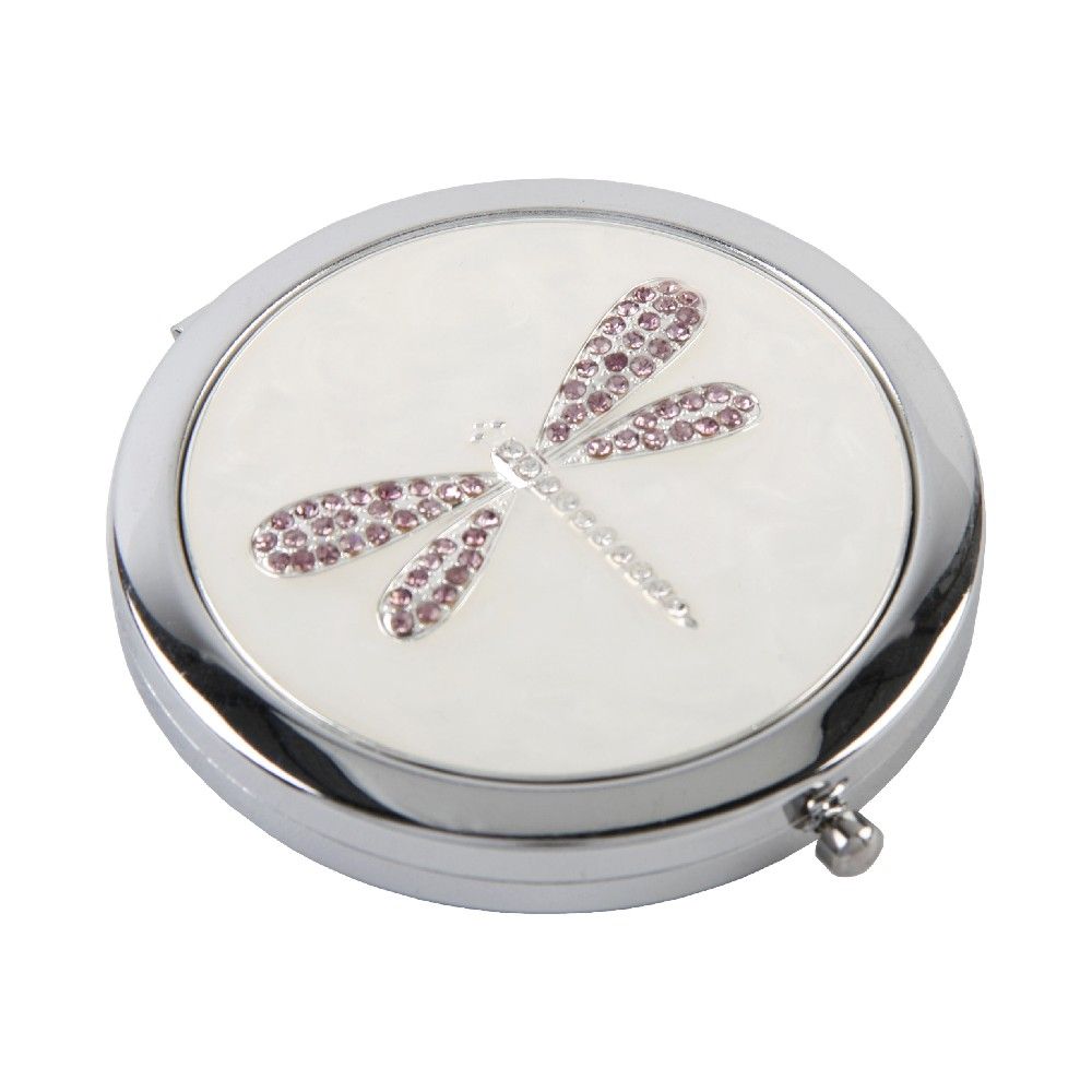 SOPHIA SILVERPLATE NUDE DRAGONFLY COMPACT MIRROR