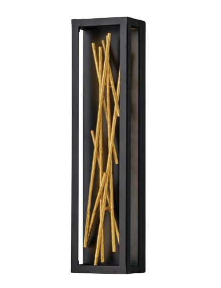 LED Wall Light In Black And Gold Finish