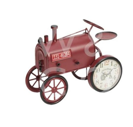 Hometime Mantle Clock Red Tractor