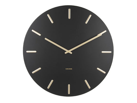 Wall Clock Charm - Black and Gold