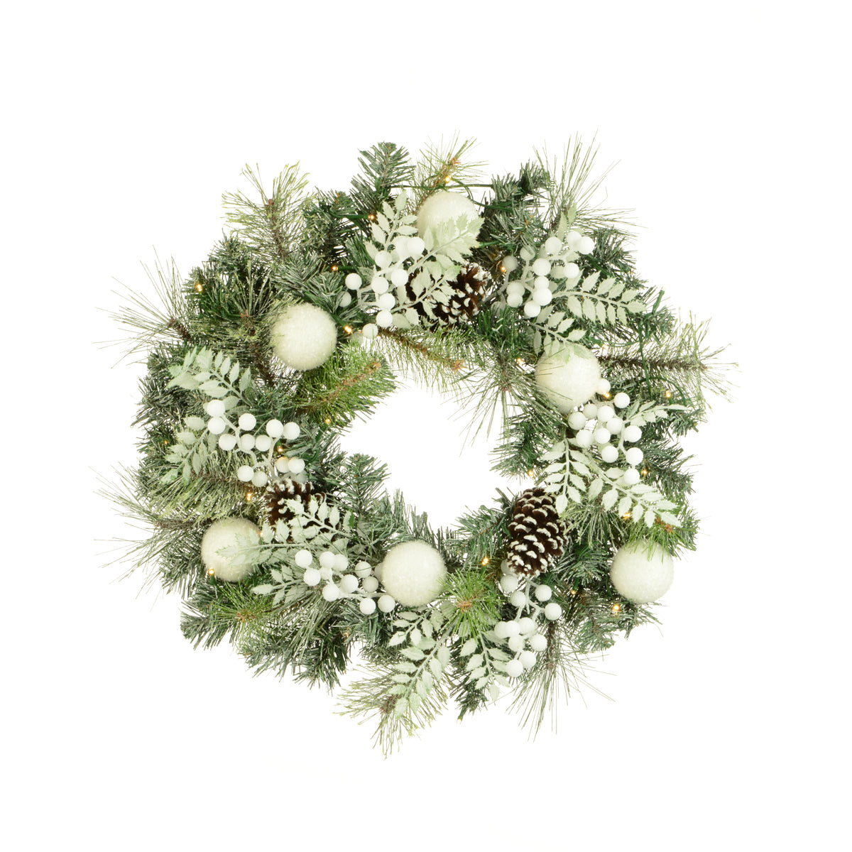 Frosted Beerenkranz 50 cm mit 35 LED