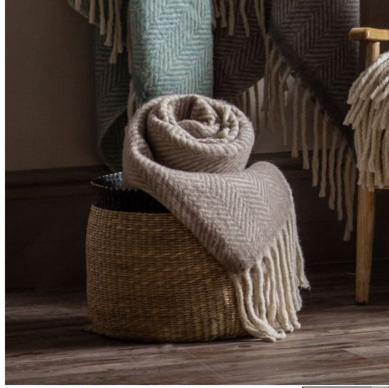 Taupe Wool Throw