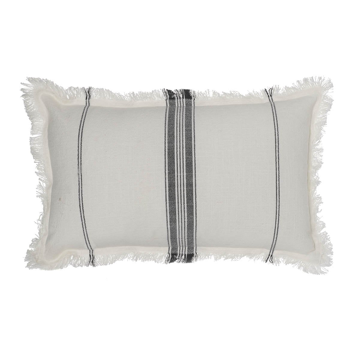 White/Grey Stripe Cushion 60x30cm
