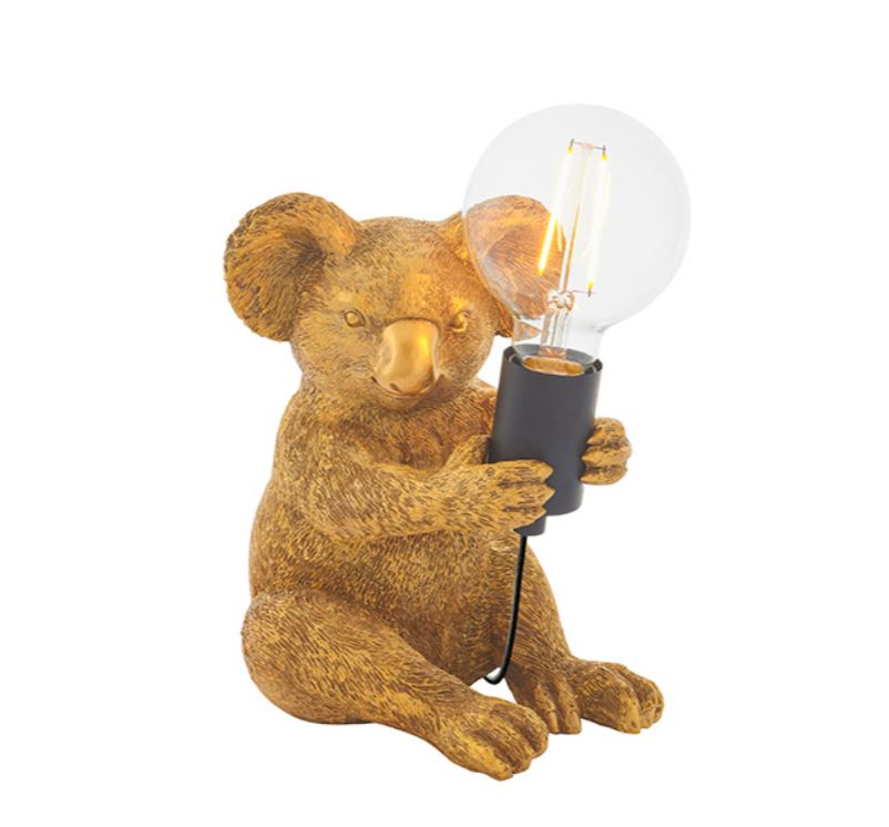 Koala Table Lamp in Gold and Silver