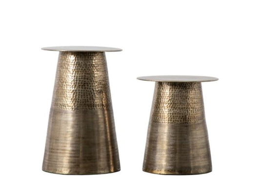 Perrault Antique Gold Side Table Set of 2