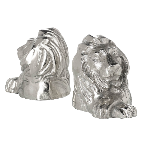 Lion Heads Bookends Set