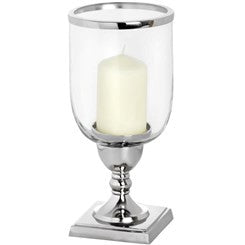 Nickel Tall Round Candle Lamp