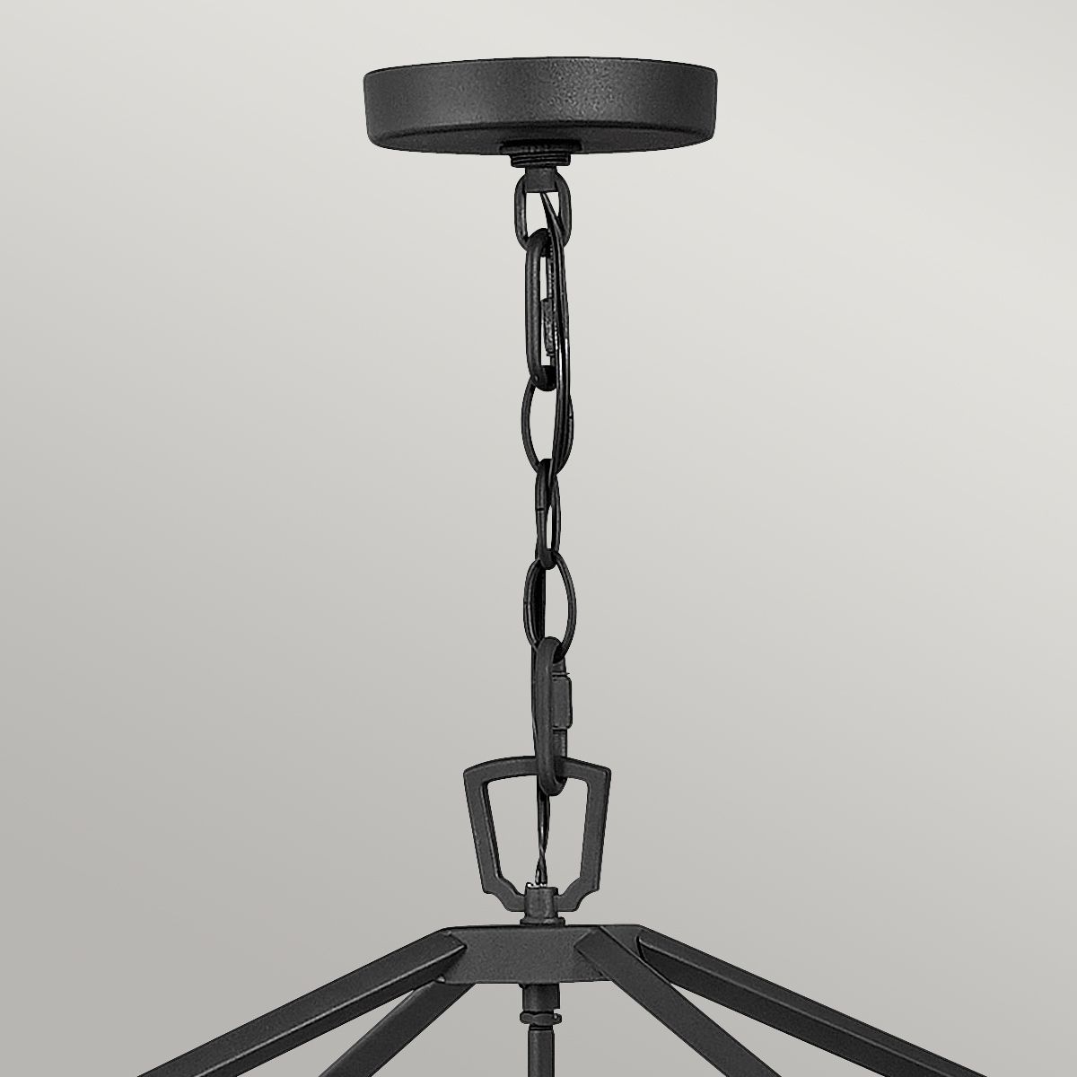 Lanterne suspendue de plafond à 4 lumières au fini noir musée IP44