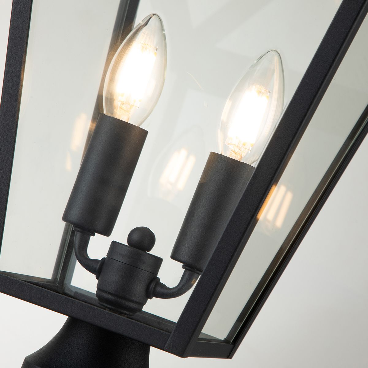 Pedestal Lantern In Museum Black Finish IP44