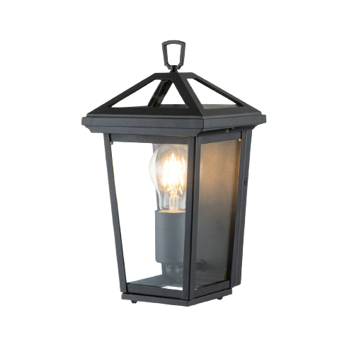 Half Wall Lantern In Museum Black Finish IP44