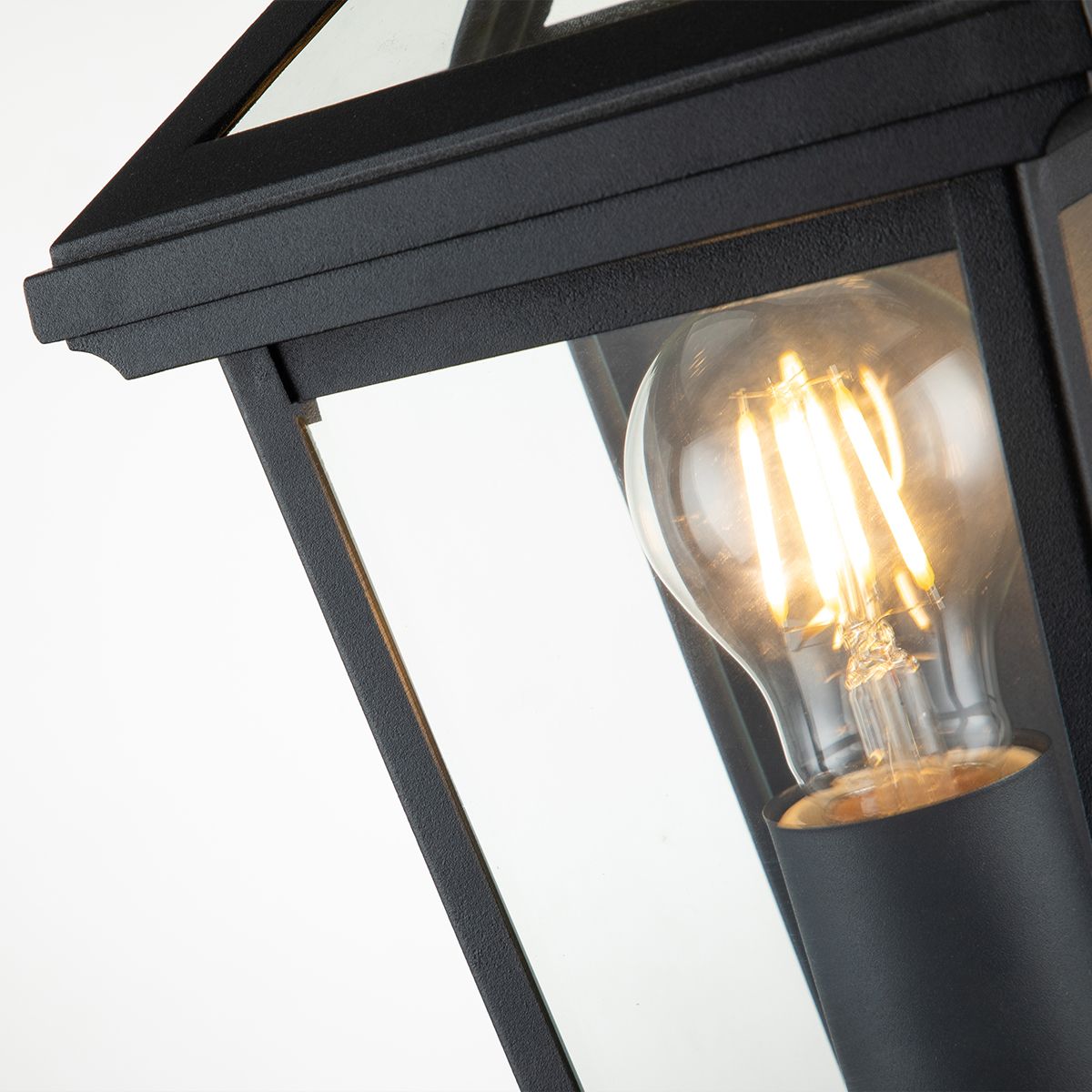 Half Wall Lantern In Museum Black Finish IP44