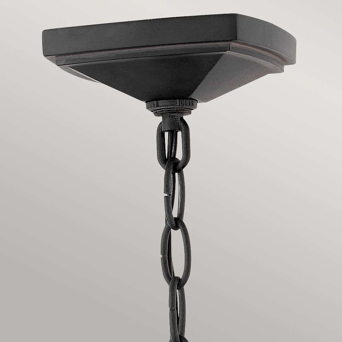 3 Light Large Chain Lantern In Museum Black Finish IP44
