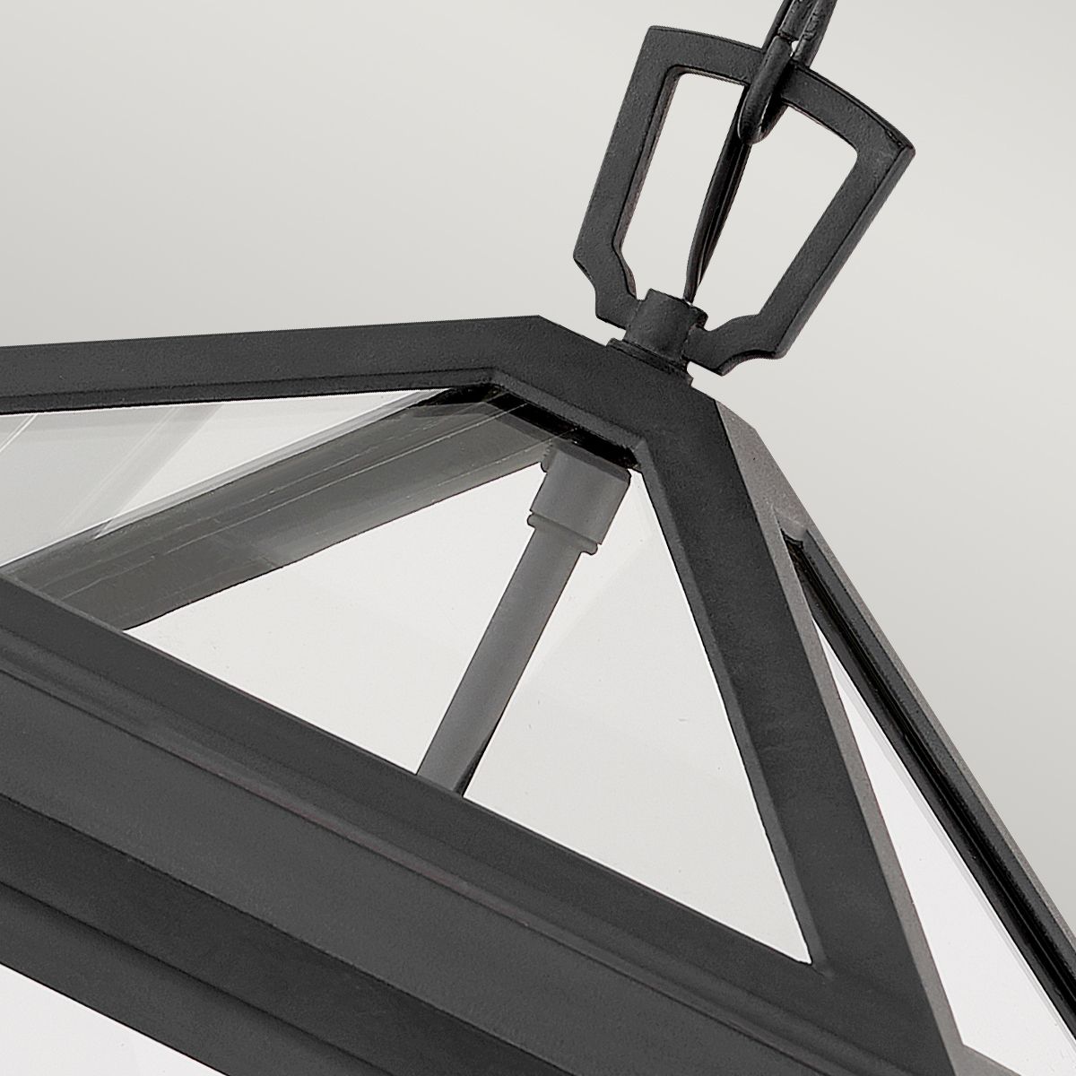 3 Light Large Chain Lantern In Museum Black Finish IP44