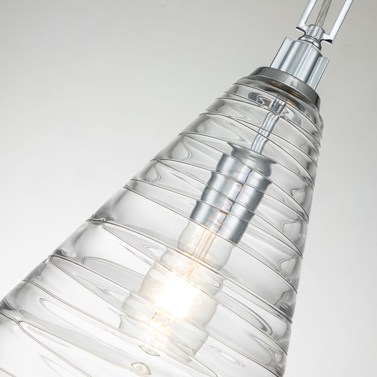 Single Ceiling Light In Polished Chrome Finish With Candy Glass