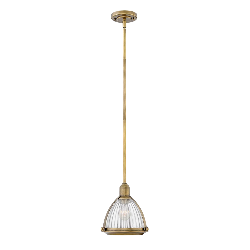 Vintage-Deckenpendelleuchte in historischem Messing-Finish