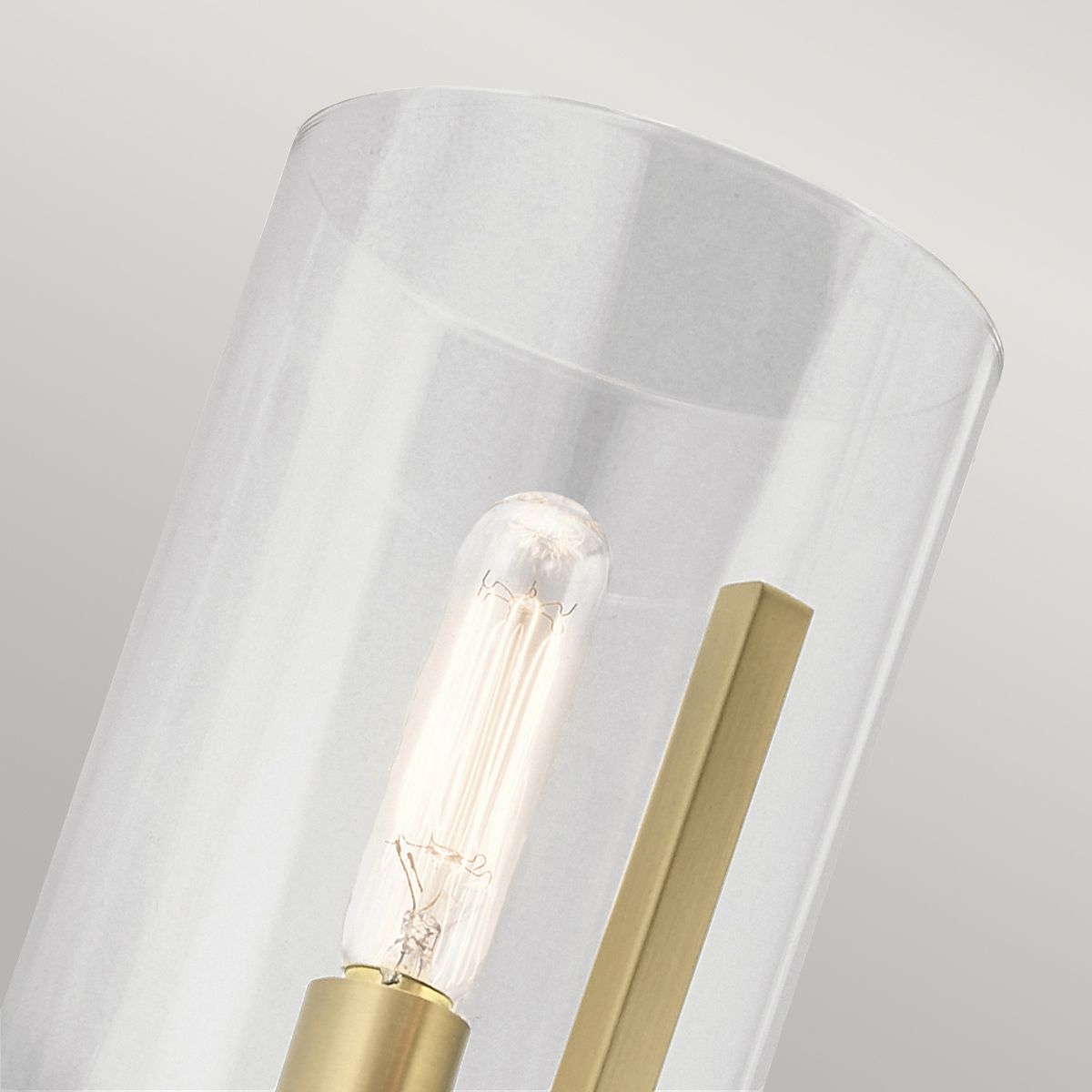 Single Wall Light in Brushed Natural Brass Finish