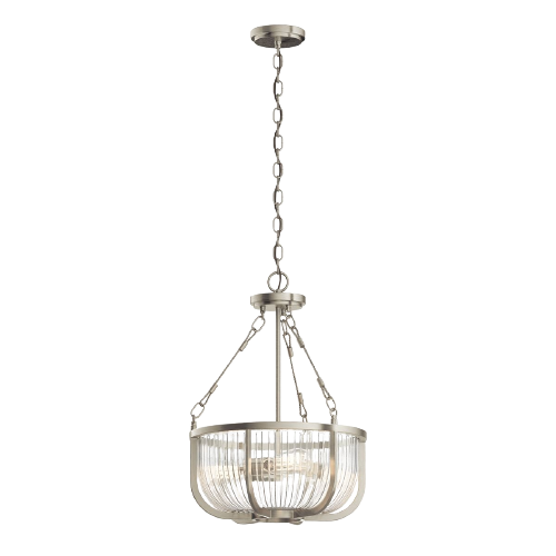 3 Light Ceiling Light In Brushed Nickel Finish