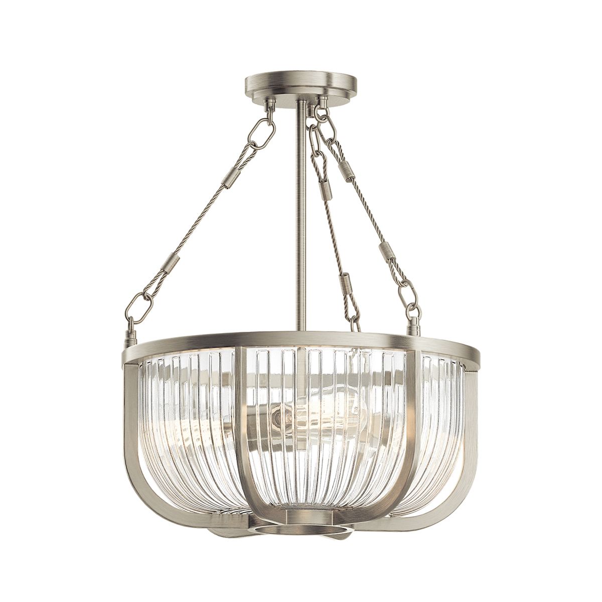 3 Light Ceiling Light In Brushed Nickel Finish