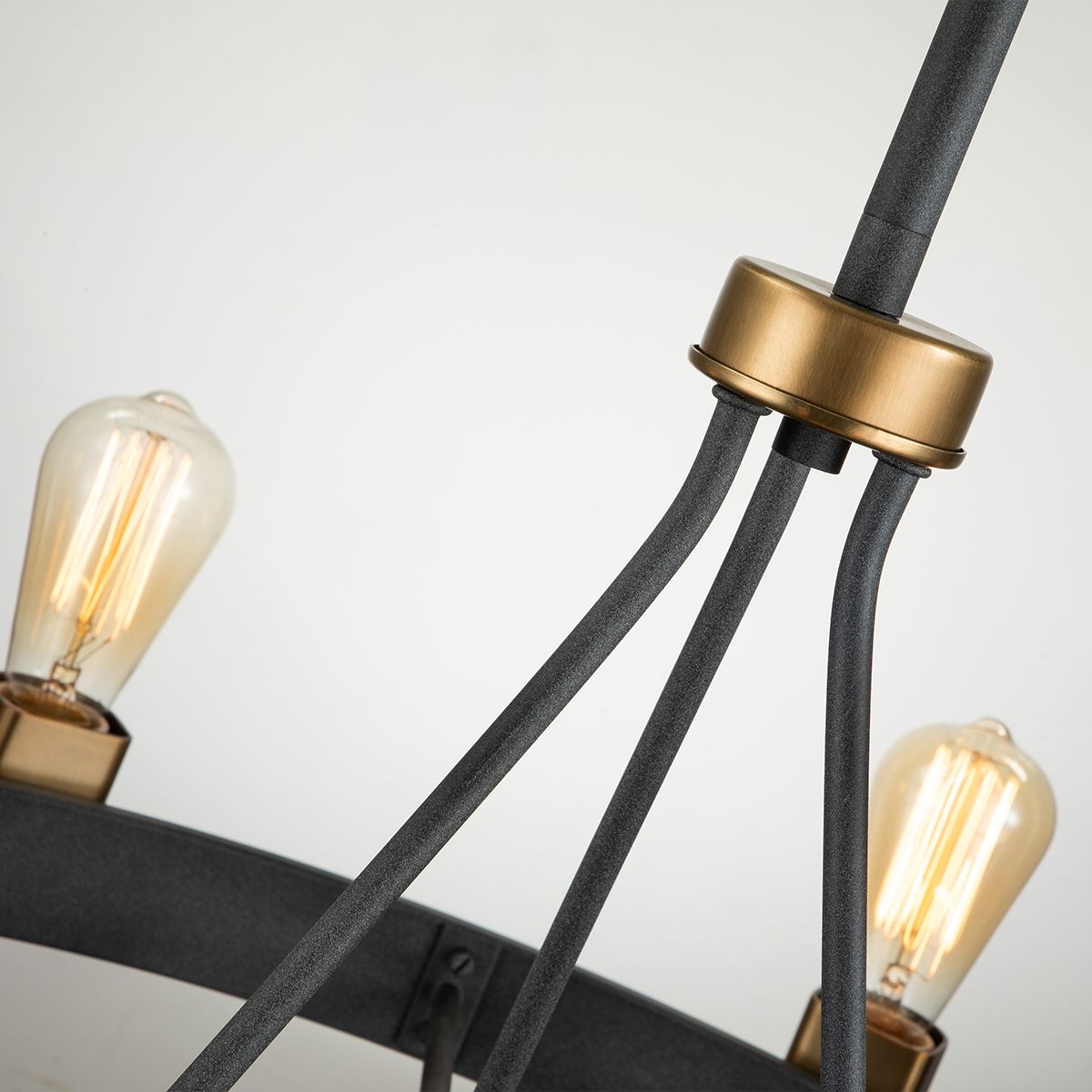 8 Light Ceiling Light In Aged Zinc And Heritage Brass Finish