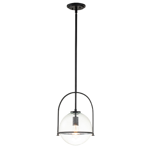 Ceiling Pendant Light In Black With Clear Glass
