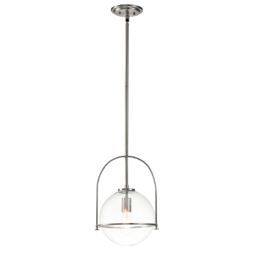 Ceiling Pendant Light In Brushed Nickel With Clear Glass