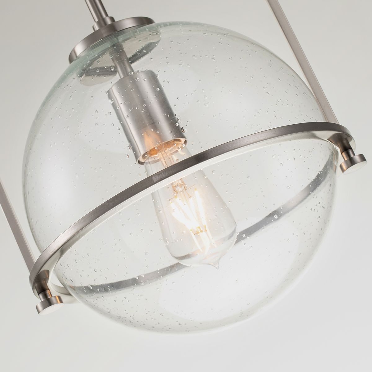 Ceiling Pendant Light In Brushed Nickel With Clear Glass