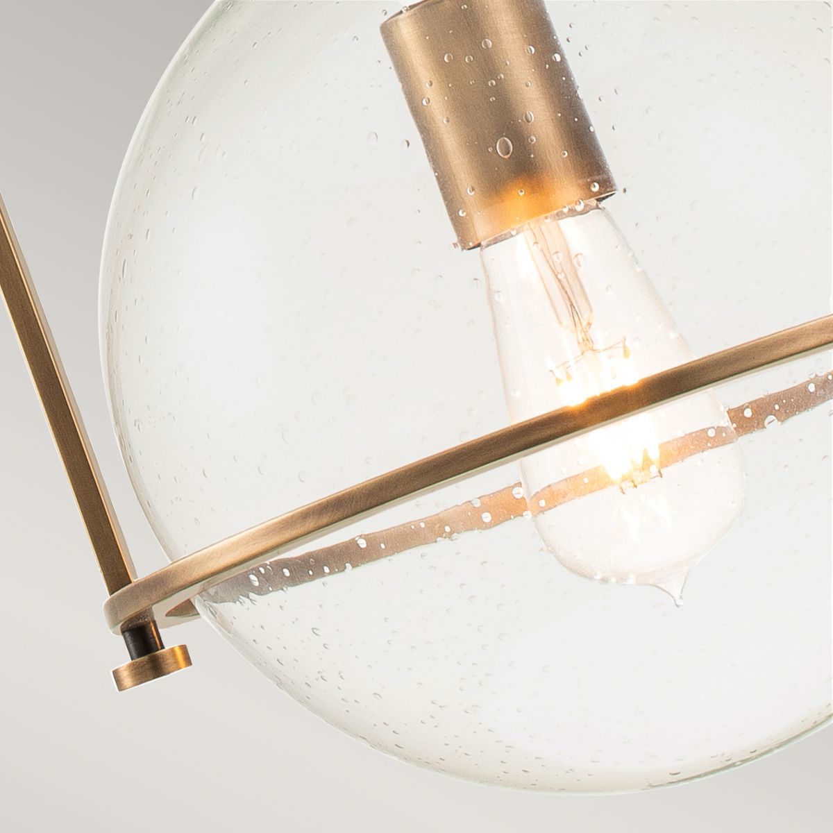 Luminaire suspendu de plafond en laiton patrimonial avec verre transparent - Moyen